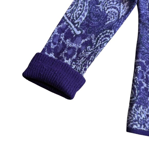 Pendleton Cardigan Sweater Womens Medium Purple Zip Front 100% Merino Wool - Picture 5 of 9
